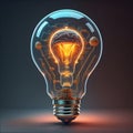 Bulb future technology with Brain, innovation background, Artificial Intelligence Concept Royalty Free Stock Photo