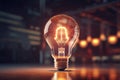 Bulb future technology, innovation background, creative idea concept, Artificial Intelligence Concept Royalty Free Stock Photo