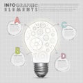 Bulb with gear abstract infographic elements Royalty Free Stock Photo