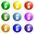 Bulb gear box icons set vector Royalty Free Stock Photo