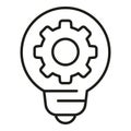 Bulb gear idea icon outline vector. Goal mental