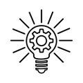 Bulb,gear, optimization icon. Line icon, outline symbol