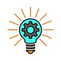 Bulb, gear, optimization icon
