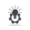 Bulb with gear symbol with shadow Royalty Free Stock Photo