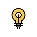 Bulb, Glow, Idea, Insight, Inspiriting  Flat Color Icon. Vector icon banner Template Royalty Free Stock Photo