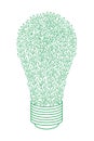 Bulb of green leaves on a white background. Green energy.