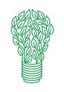 Bulb of green leaves on a white background. Green energy.