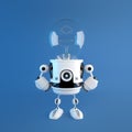 Bulb head robot. Creative idea concept Royalty Free Stock Photo