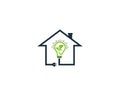 Bulb and home Creative electronic logo.