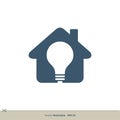 Bulb and Home Icon Vector Logo Template Illustration Design. Vector EPS 10 Royalty Free Stock Photo