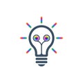 Bulb icon with colorful eyes Royalty Free Stock Photo