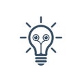 Bulb icon with eyes Royalty Free Stock Photo