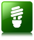 Bulb icon green square button Royalty Free Stock Photo