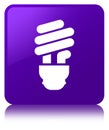 Bulb icon purple square button Royalty Free Stock Photo