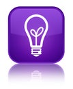 Bulb icon special purple square button Royalty Free Stock Photo