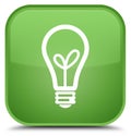 Bulb icon special soft green square button Royalty Free Stock Photo