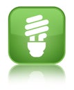 Bulb icon special soft green square button Royalty Free Stock Photo