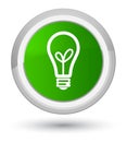 Bulb icon prime green round button Royalty Free Stock Photo