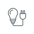 bulb icon vector from smarthome concept. Thin line illustration of bulb editable stroke. bulb linear sign for use on web and