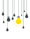 Bulb icons on white background. Vector illustration. Idea concept Royalty Free Stock Photo