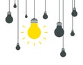 Bulb icons on white background. Vector illustration. Idea concept Royalty Free Stock Photo