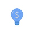 Bulb, idea, dollar, finance, money two color blue and gray icon