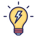 Bulb, idea isolated Vector Icon which can easily modify or edit Royalty Free Stock Photo