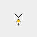 Bulb Idea Letter M Logo Template Vector