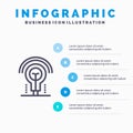 Bulb, Idea, Light, Hotel Blue Infographics Template 5 Steps. Vector Line Icon template Royalty Free Stock Photo