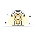 Bulb, Idea, Light, Hotel  Business Flat Line Filled Icon Vector Banner Template Royalty Free Stock Photo