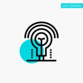 Bulb, Idea, Light, Hotel turquoise highlight circle point Vector icon