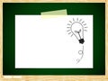 Bulb idea note paper on green board