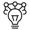 Bulb idea team icon outline vector. Busy office