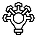 Bulb key point icon outline vector. Main check