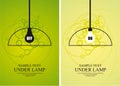 Bulb and lamp on circle background Royalty Free Stock Photo