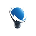 Bulb lamp electrical logo. innovation idea electricity symbol. l