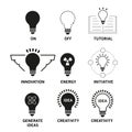 Bulb lamp icons vector