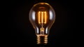 bulb light on black background Royalty Free Stock Photo