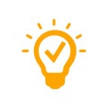 Bulb, light, business creative solutions orange icon