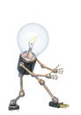 Bulb light character showing up in a white bacground