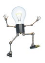 Bulb light character in a white bacground