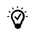 Bulb, light , Creative business solutions black icon Royalty Free Stock Photo