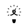 Bulb, light , Creative business solutions black icon Royalty Free Stock Photo