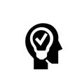 Bulb, light , Creative business solutions black icon Royalty Free Stock Photo