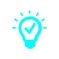 Bulb, light , Creative business solutions cyan icon Royalty Free Stock Photo