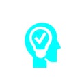 Bulb, light , Creative business solutions cyan icon Royalty Free Stock Photo