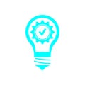 Bulb, light , Creative business solutions cyan icon Royalty Free Stock Photo