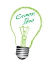 Bulb light green idea vector