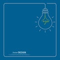 Bulb light idea on blue background .the concept is big ideas inspiration ,vector design Royalty Free Stock Photo