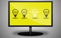 Bulb light idea on TV Royalty Free Stock Photo